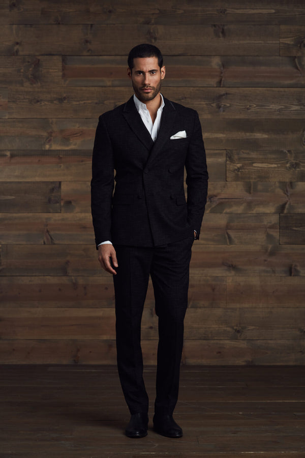 Denzel  Double Breasted Grid Blazer