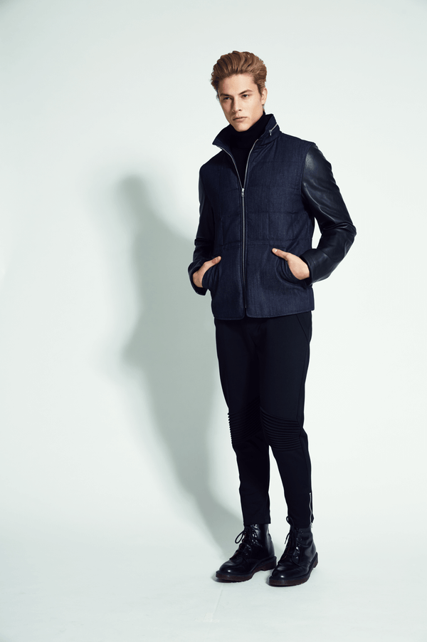 Ernst  Leather Sleeve Down Jacket