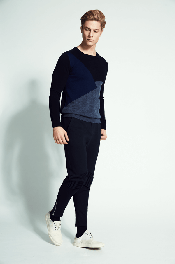Pine  Intarsia Square Neck Pullover